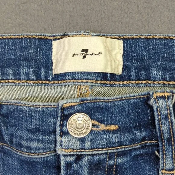 7 For All Mankind Jeans Women's 28 Blue Dojo NYD Denim Flare Wide Leg Denim - Picture 10 of 14